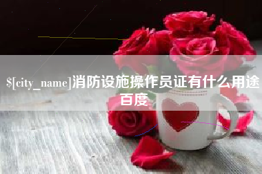 驻马店消防设施操作员证有什么用途百度