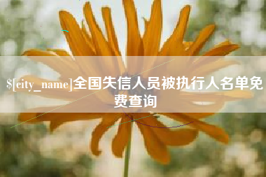 驻马店全国失信人员被执行人名单免费查询