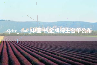 驻马店中国9枚金牌得主名单公布