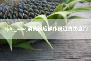 驻马店消防设施操作员证真伪查询