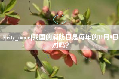 驻马店我国的消防日是每年的11月9日对吗？