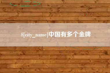 驻马店中国有多个金牌