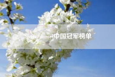 驻马店中国冠军榜单