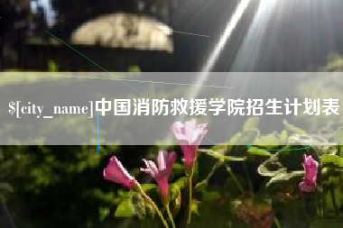驻马店中国消防救援学院招生计划表