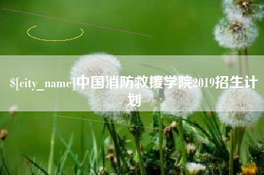 驻马店中国消防救援学院2019招生计划